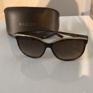 Gucci sunglasses brown gold